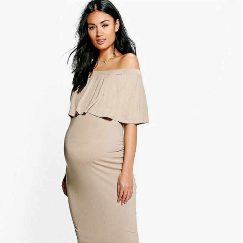 Maternity off shoulders dress